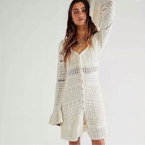 Free People Cream Crochet Dress